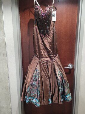 Tiffany Designs 16543 Size 10 Brown Prom Dress